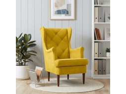 Vidaxl Poltrona Amarelo Veludo