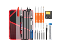 Kit De Soldador Elétrico Mini Aneng Sl103 18 Peças Com Lcd, Temperatura Ajustável 180℃~500℃, 60w para Reparação de Componentes Eletrônicos