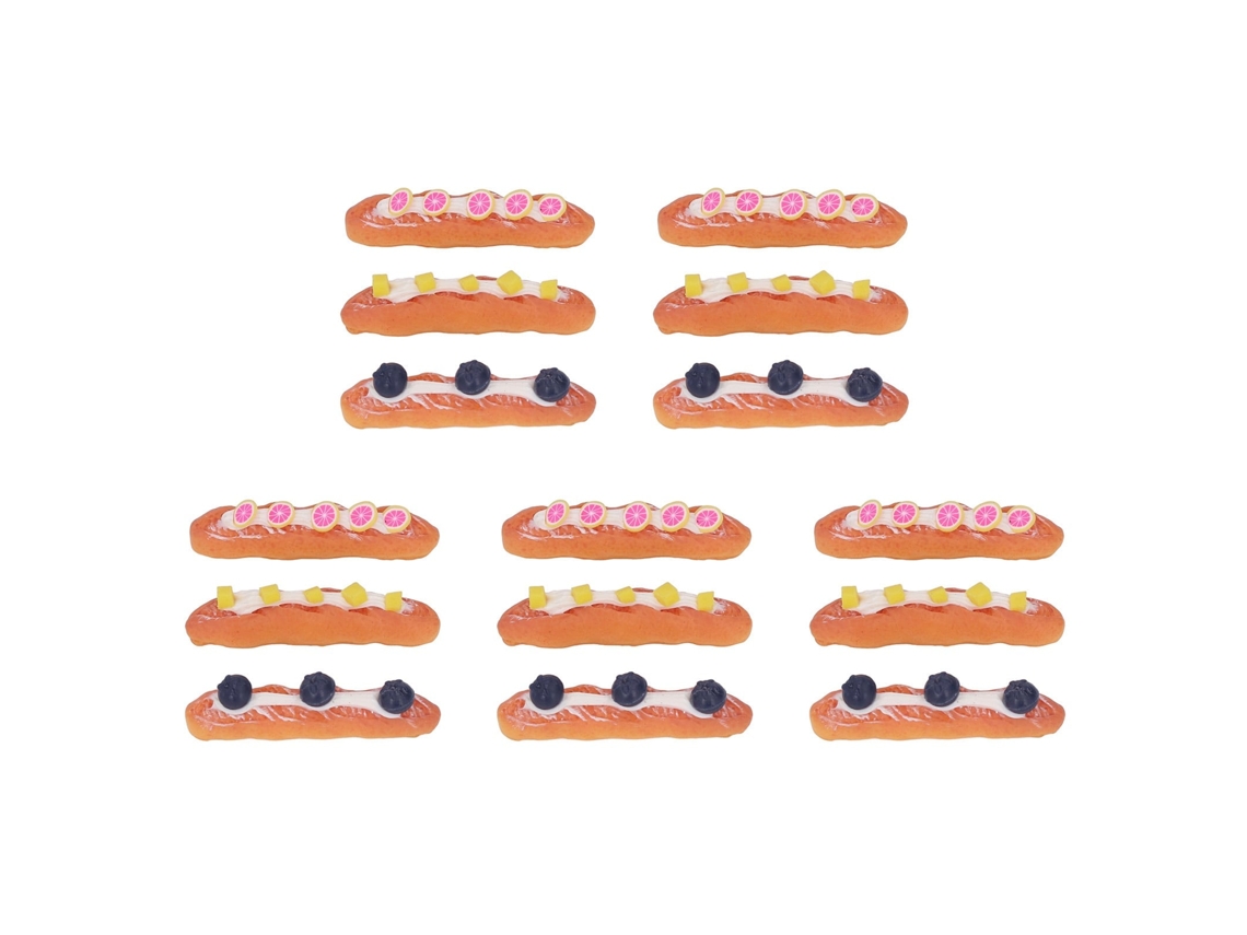 Primerox 15 Peças Baguete em Miniatura Simulada Pão Francês Decoração Casinha de Bonecas Acessórios