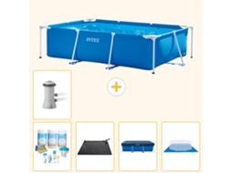 Intex Piscina Com Estrutura Retangular - 300x200x75 Cm - 6-peças S21122