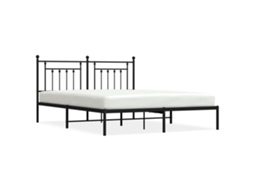 Bed Frame, Bed Frames Vidaxl Preto Aço (180 X 200 Cm)