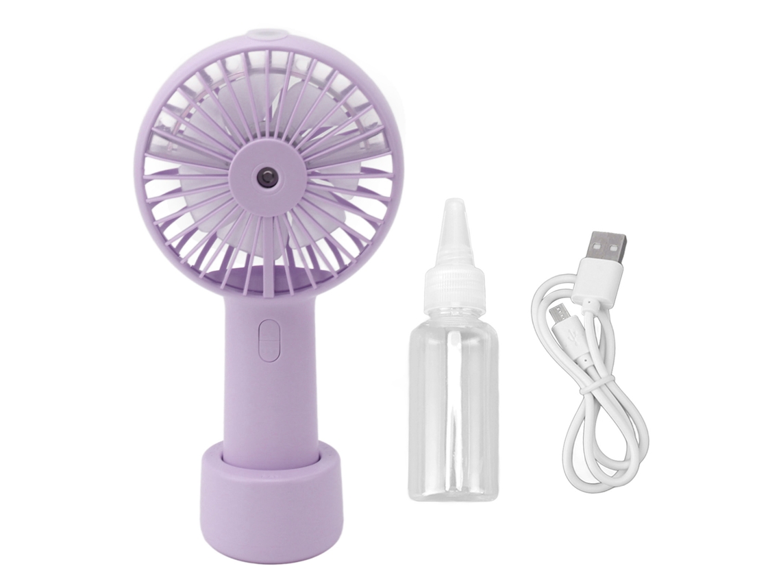Vento Misto Portátil Silencioso 2000mah 3 Velocidades Usb Roxo