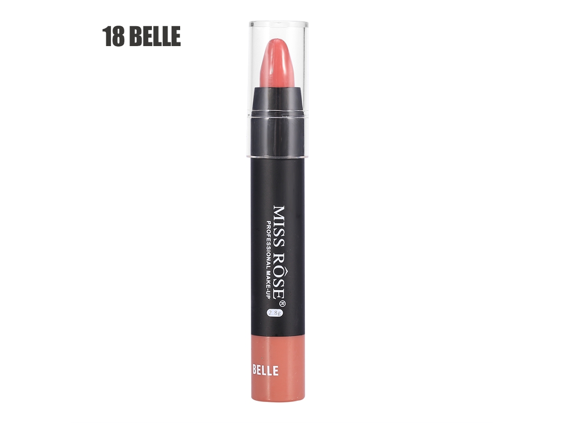 Batom Matte Hidratante de Longa Duração, Gloss Labial, Ferramenta de Maquiagem, Cosmético de Beleza (18 Belle)