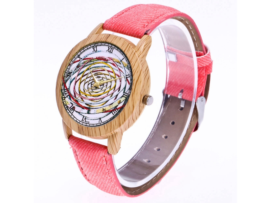 Reloj De Pareja De Cuarzo Con Correa De Lona Zhoulianfa (rosa)
