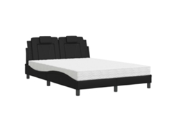 Cama Vidaxl Preto Couro Sintético (218 X 145 X 74.5 Cm)