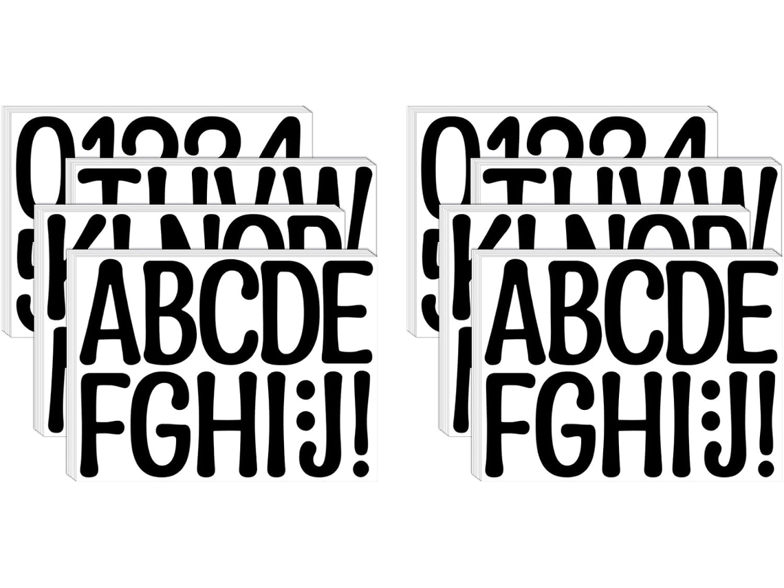 48 Folhas De Letras Autoadesivas Grandes De 10 Cm (4 Polegadas), Letras
