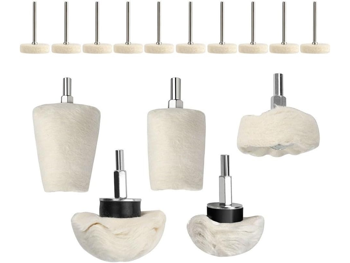 Kit Completo De 15 Peças Para Polimento, Incluindo Boinas Pano E Lã