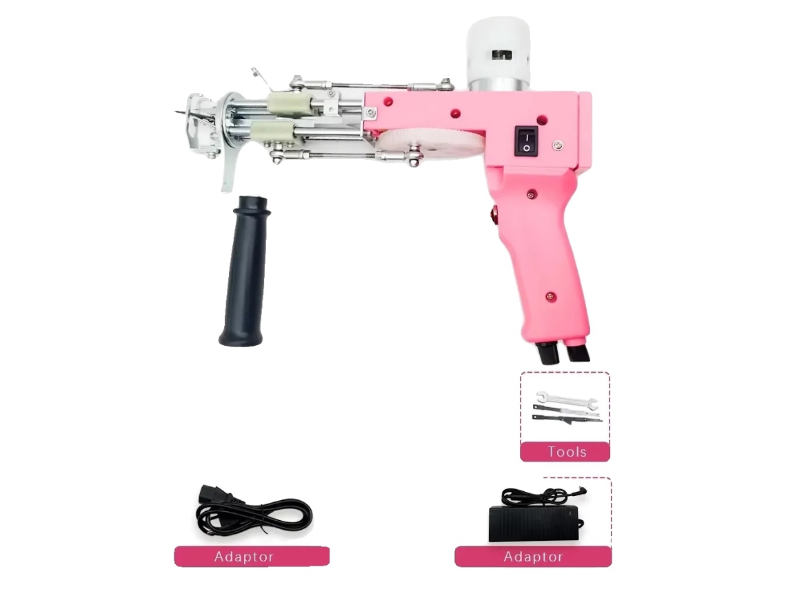 Pistola De Tufting, Funcionalidade Dupla, Design Compacto, Rosa Dois-em-um