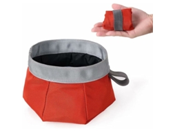 Tigela de Viagem Dobrável para Cães, Portátil para Cães, Tecido Impermeável para Alimentos e Água Vermelha Audacity AQUAFORGE