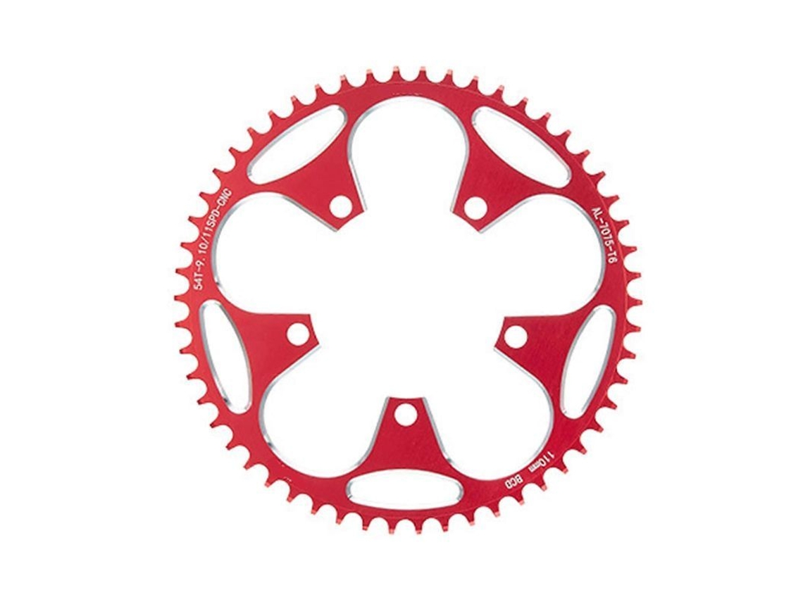 Yuru engrenagem de Bicicleta de Montanha com 5 Parafusos 110bcd/130bcd Montagem Direta 110bcd Vermelha 54t