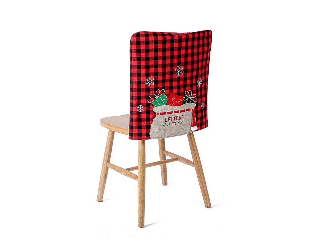Capa de Cadeira Christmas Plaid para Natal, Elegante e Confortável LAXISCREED