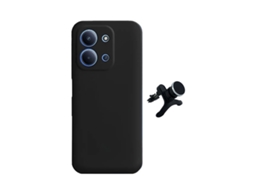 Kit Suporte Magnético Com Pernas Capa Proteção Silicone Gift4me Para Xiaomi Poco C85 - Preto