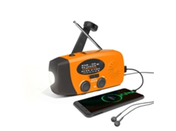 Rádio De Emergência Movido A Energia Solar Com Manivela, Lanterna Led, Rádio Am/fm Portátil 2000mah/laranja Brilvibera