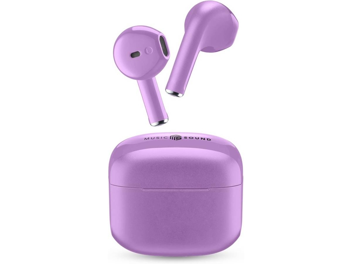 Auriculares Bluetooth True Wireless MUSIC SOUND BTMSTWSS (Outlet Caixa Aberta - In Ear - Microfone - Roxo)