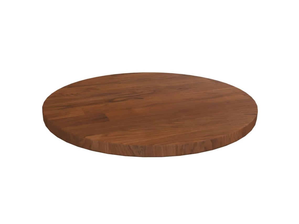 Vidaxl Tampo Mesa Redondo Ø30x1,5 Cm Carvalho Tratado Castanho-escuro