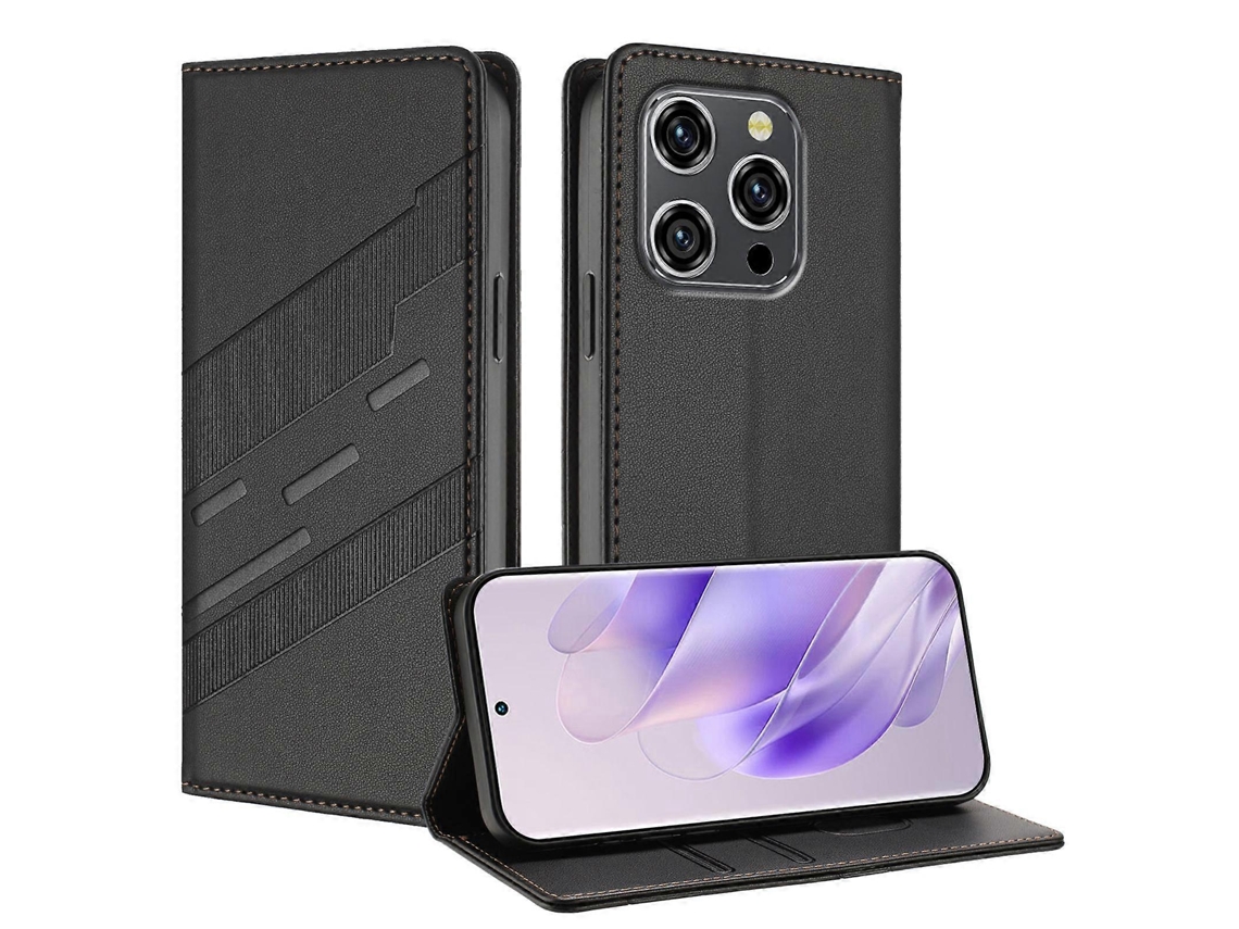 Capa De Celular Retrô De Couro Com Carteira Multifuncional Em Relevo
