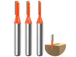 Conjunto de 3 brocas retas para fresadora, 8mm, 3/4/5mm, com lâminas de carbeto para carpintaria S/MARCA