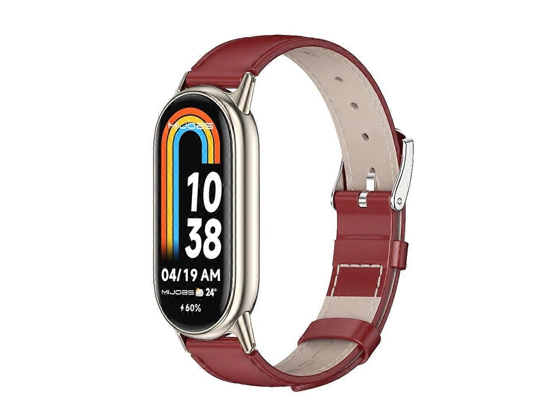 Pulseira De Couro Mijobs Para Xiaomi Mi Band 8 / 9 / 9 Nfc