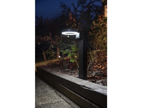 Bloco de terminais solares Galix G4590b de aço inoxidável superbrilhante com detector de 50 cm de altura, 1000 lúmens (opção de luminária de parede)