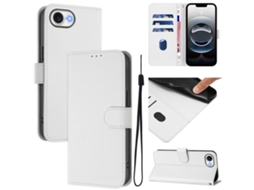 Capa De Couro Sintético Para Iphone 17e - Toque Suave - Cor Sólida - Com Cordão