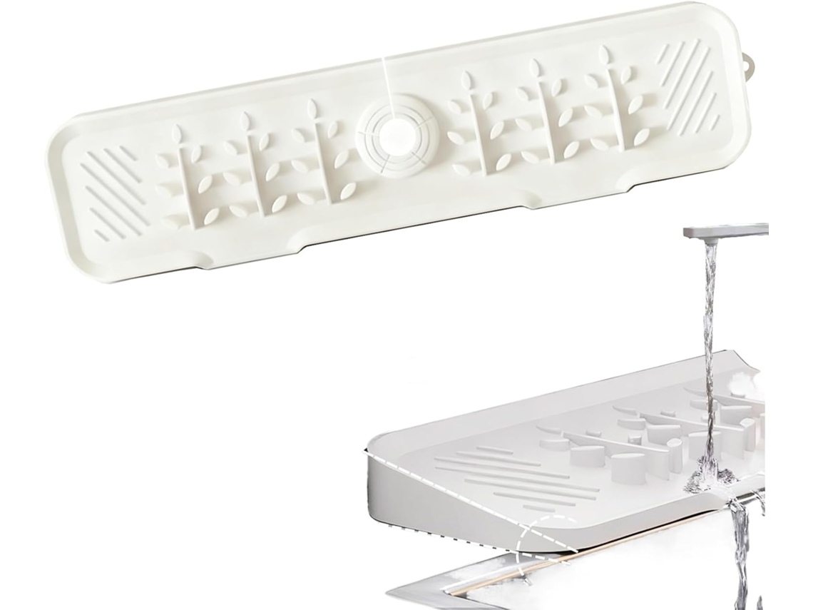 Tapete de silicone antiderrapante para pia de cozinha, secagem rápida, protetor contra derramamento de água.