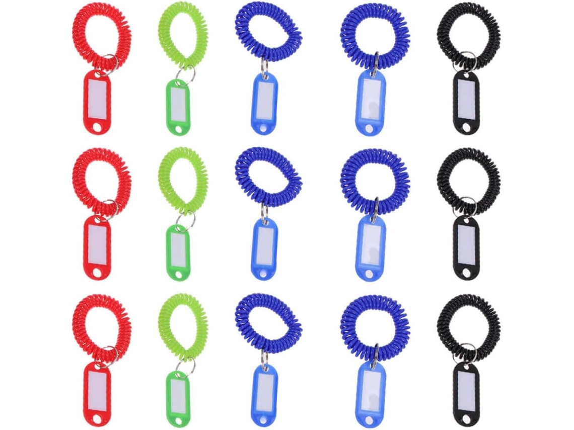 Pulseira espiral de plástico leve e confortável Abaodam para identificação, com design Mola, ideal para uniformes.
