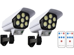 2 X 77 Leds Sensor De Movimento Pir Luzes Solares Externas, Lâmpada Com Simulação De Câmera, Luminár Gokoco