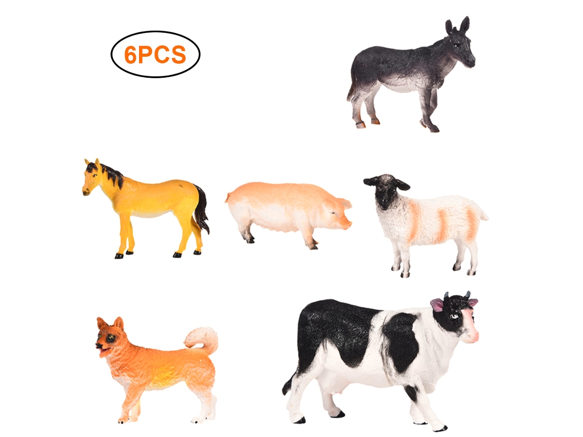 Ats 6pcs/conjunto Brinquedos de Animais de Fazenda Simulados Figuras de Plástico Realistas Brinquedos Educatsivos para Crianças