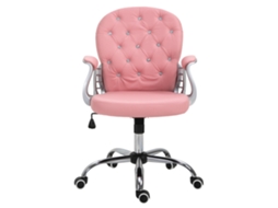 Cadeira Home Office Ajustável Em Altura, Giratória, Suporte Até 120 Kg, Para Sala E Quarto, Cor Rosa