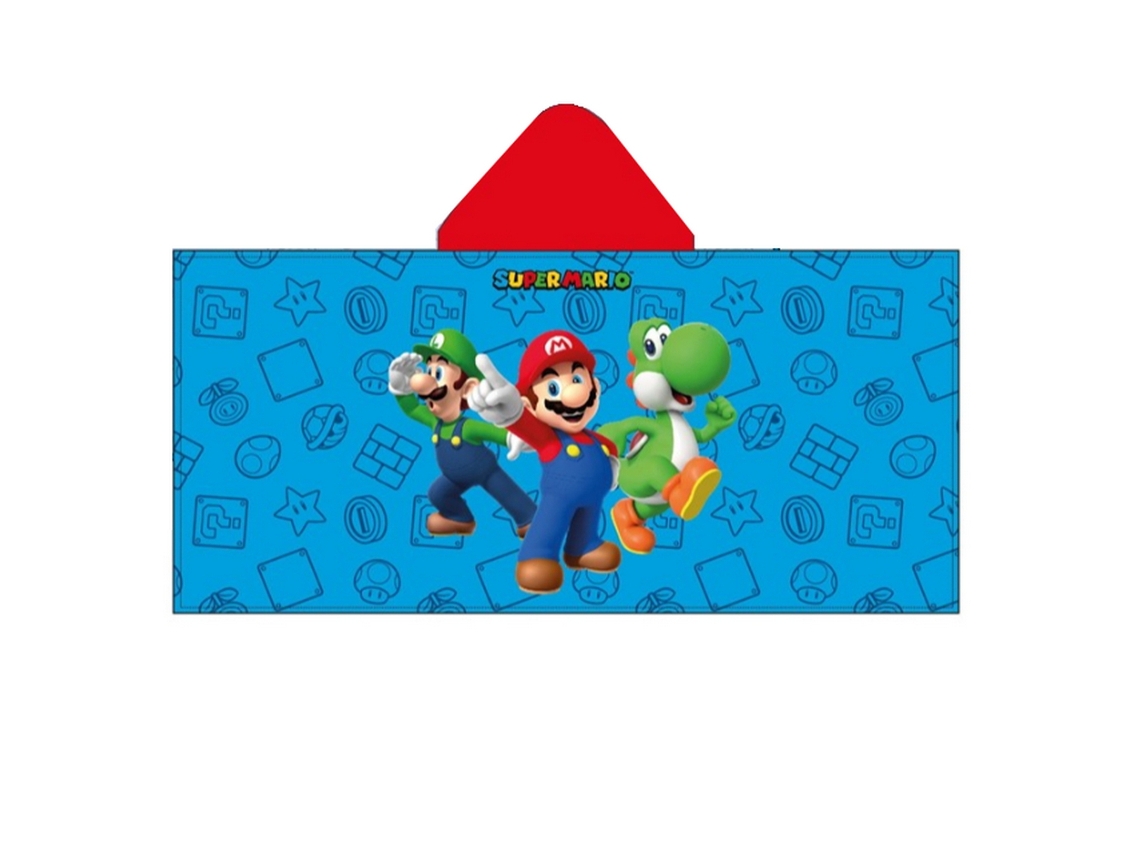 Poncho De Microfibra Com Símbolos Do Super Mario, 130 X 60 Cm 87337