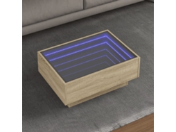 Vidaxl Mesa De Centro C/ Leds 70x50x30 Cm Derivados De Madeira