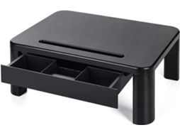 Suporte Para Monitor Ajustável Em Altura Com Base Para Ecrã Máx 20kg Para Computador Portátil Impressora Secretária Com Organizador