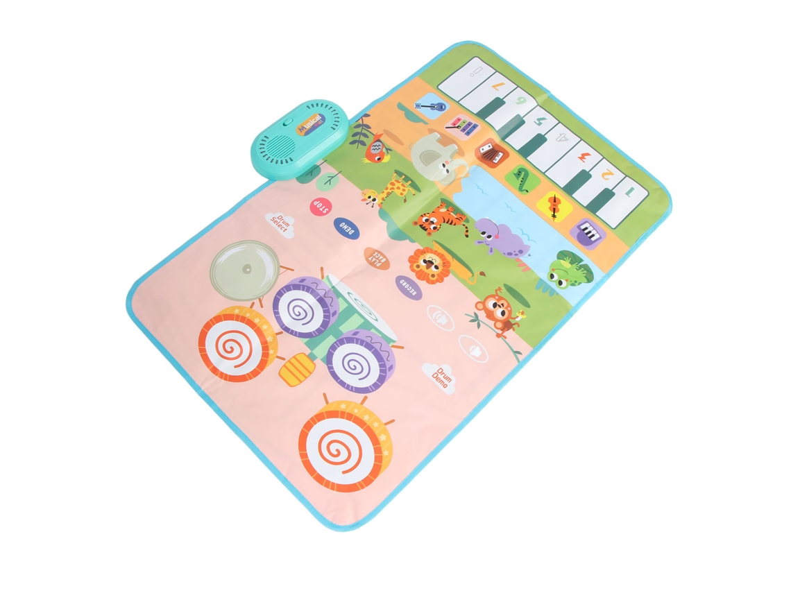 Primerox tapete Musical para Bebê Infantil Piano Bateria Impermeável Educativo com 2 Baquetas