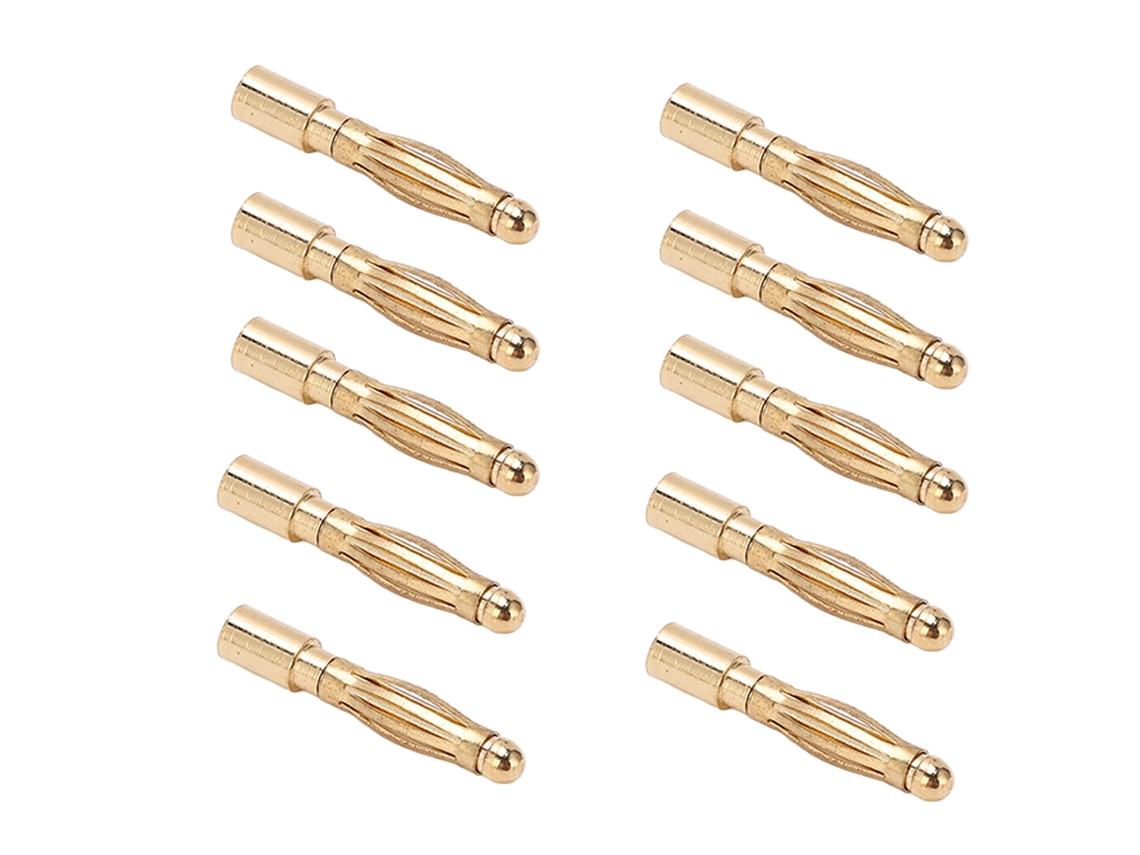 Conectores Banana Bullet 2.0mm De Cobre Puro Niquelado Para Enchufe De Línea