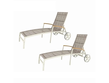 Conjunto de 2 Múltiplos Navios Quebrados Do Shipons CHILLVERT Imperi 180.40X77.60X102.90 Cm de Alumínio e Madeira Bege