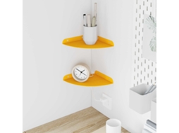 Vidaxl Prateleira Flutuante De Canto 2 Unid. Amarelo Mostarda