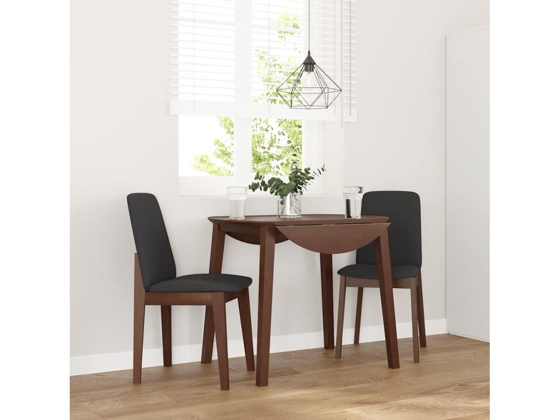 Vidaxl Cadeiras De Jantar Com Almofadões 2 Pcs Madeira Maciça Castanho