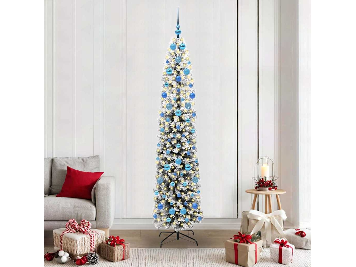 Vidaxl Árvore De Natal Artificial Verde 210 Cm Pvc E Aço E Plástico