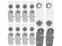 Porta Crachá Stobaza Em Plástico Transparente Com Clipe Resistente E Leve, Estrutura Em Ferro Prateado E Pvc, Ideal Para