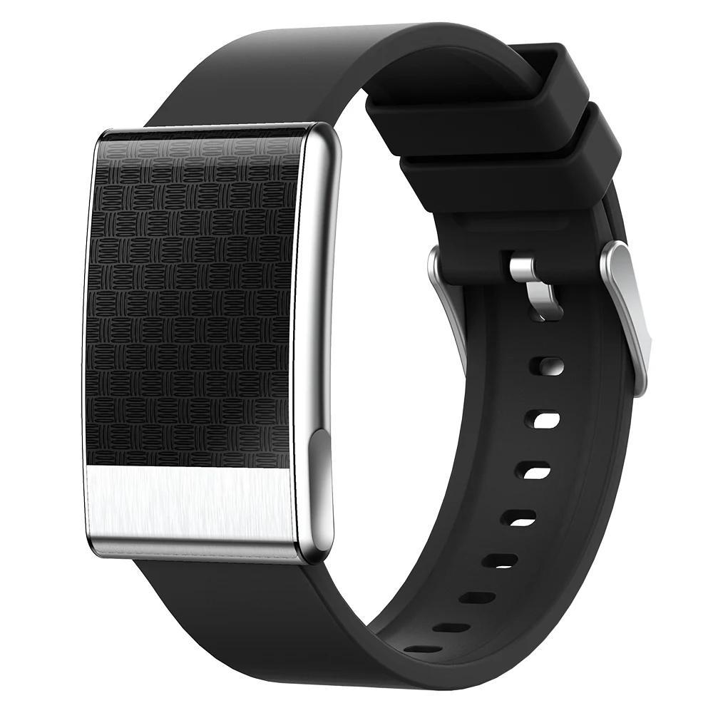Pulseira Inteligente Sem Tela (silicone Preto) Com Monitoramento De Temperatura Corporal Ultrafino De 8 Mm.