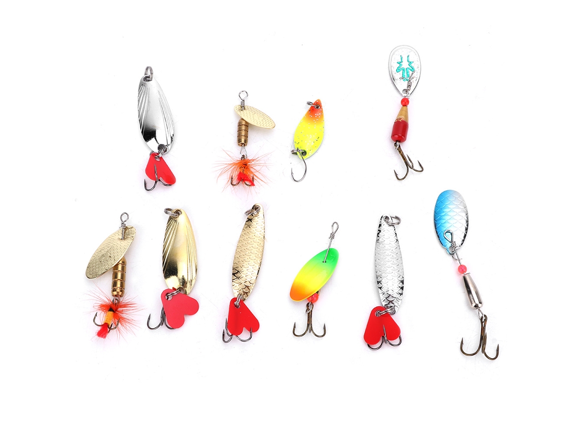 Composite Metal Spoon Lure Set, Mixed Lure Baits, Attract Fish And Increase Hook-up Rate