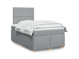Vidaxl Cama Boxspring Com Colchão 120x190 Cm Tecido Cinzento-claro