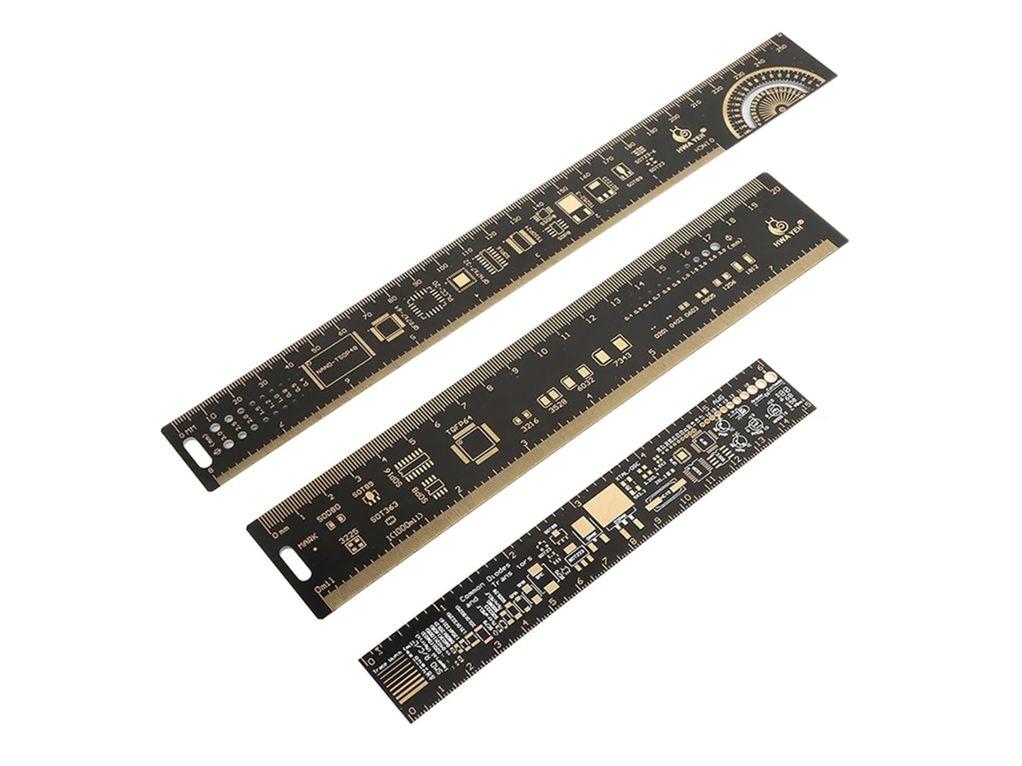 Régua Para Pcb, 3 Unidades, 6, 3 7, 81 10, 23 Polegadas, Multifuncional, Para Medição De Resistores, Capacitores E