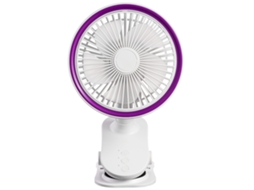 Mini Ventilador MDUG com clipe, ajustável, silencioso, luz noturna, capa protetora