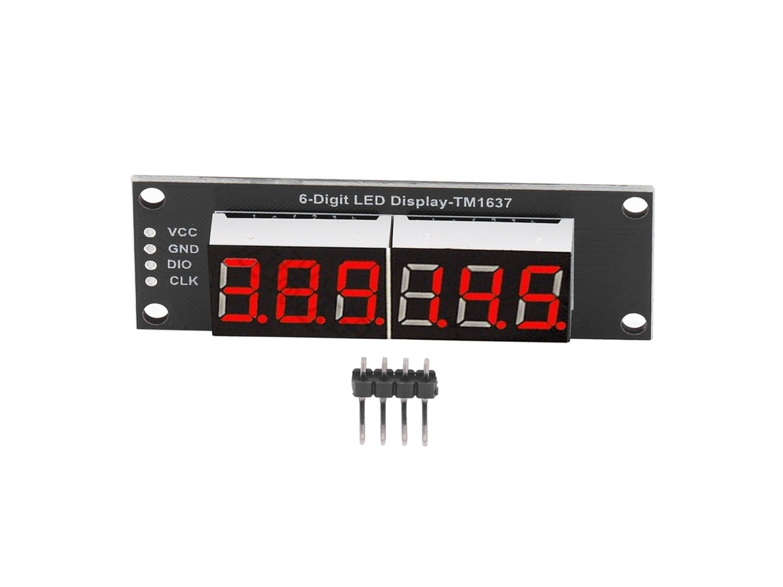 Módulo de Tela Led de Segmento Tubo de 6 Dígitos com Controlador TM1637 Vermelho 0,36 polegadas