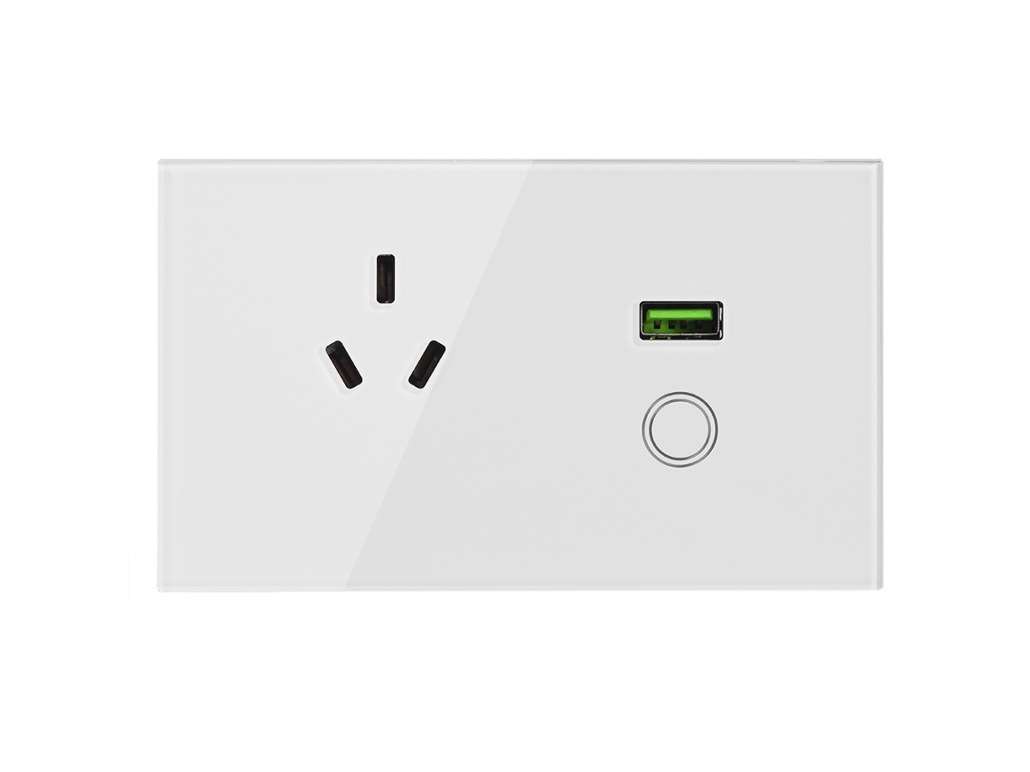 Painel De Tomada De Carregamento Usb De Parede (padrão Australiano, Branco, Com Tomada De Energia De 3 Pinos E Portas Usb)