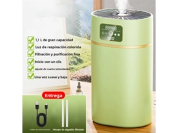 Umidificador silencioso, 1100ml, com difusor e luz ambiente, verde | MDUG