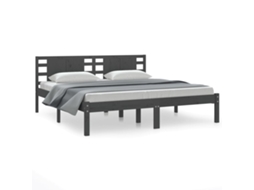 Bed Frame, Bed Frames Vidaxl Cinzeto Madeira De Pinho (200 X 200 Cm)