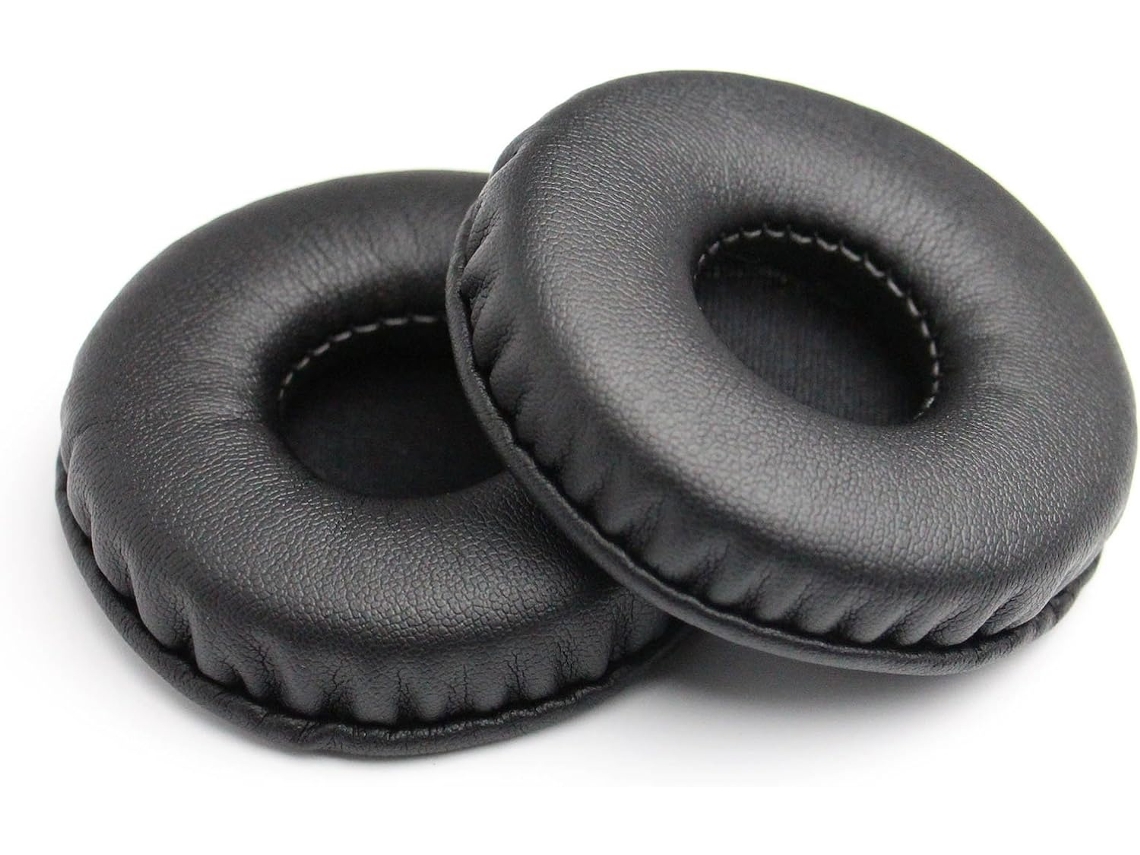 Almofadas universais para fones de ouvido Lurelia, com couro proteico e espuma viscoelástica, vermelhas, 70 mm.