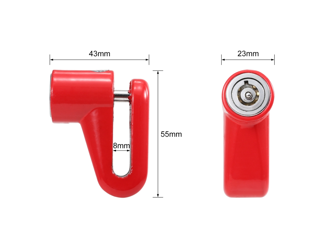Trava de Disco Anti roubo para Moto e Bicicleta, com Duas Chaves, À Prova D'água